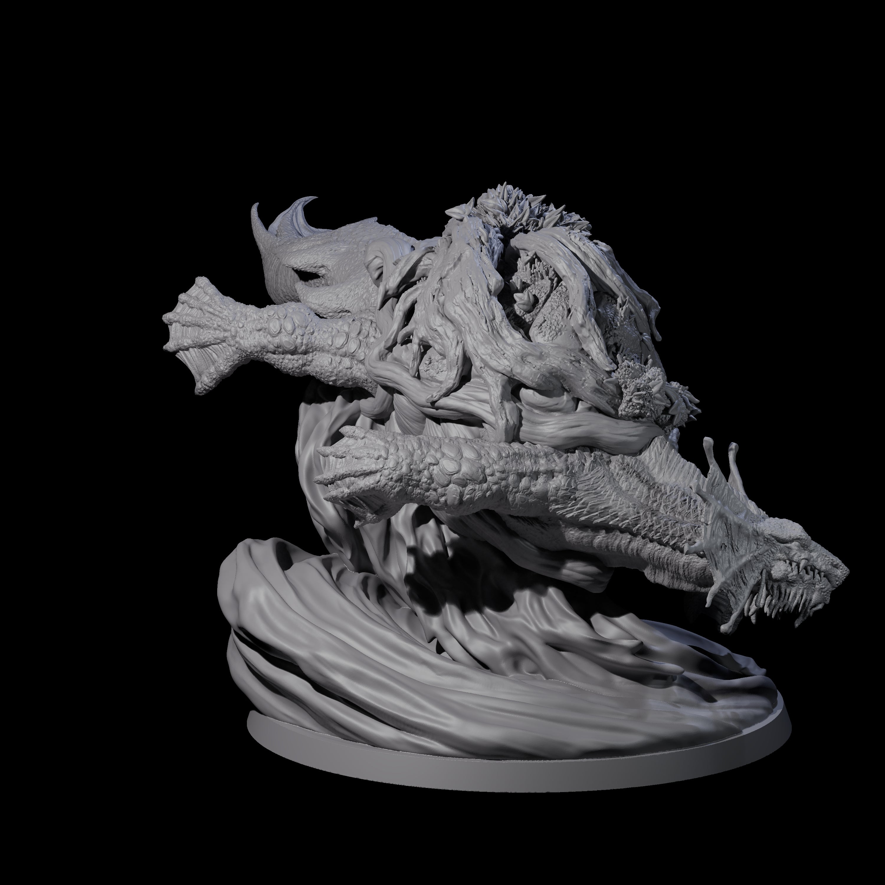 Surfing Dragon Turtle Miniature for Dungeons and Dragons, Pathfinder or other TTRPGs