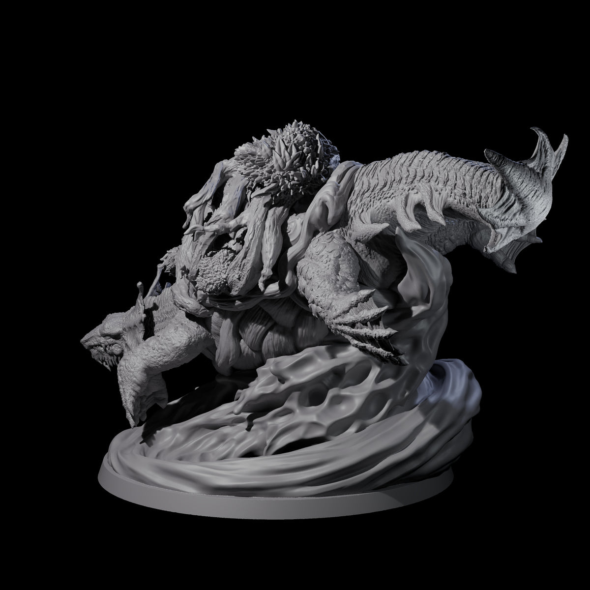Surfing Dragon Turtle Miniature for Dungeons and Dragons, Pathfinder or other TTRPGs