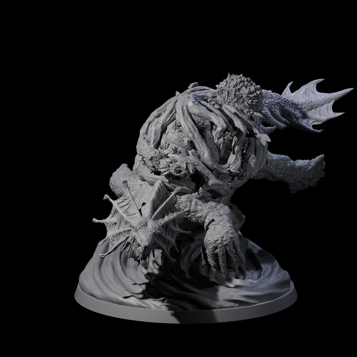Surfing Dragon Turtle Miniature for Dungeons and Dragons, Pathfinder or other TTRPGs