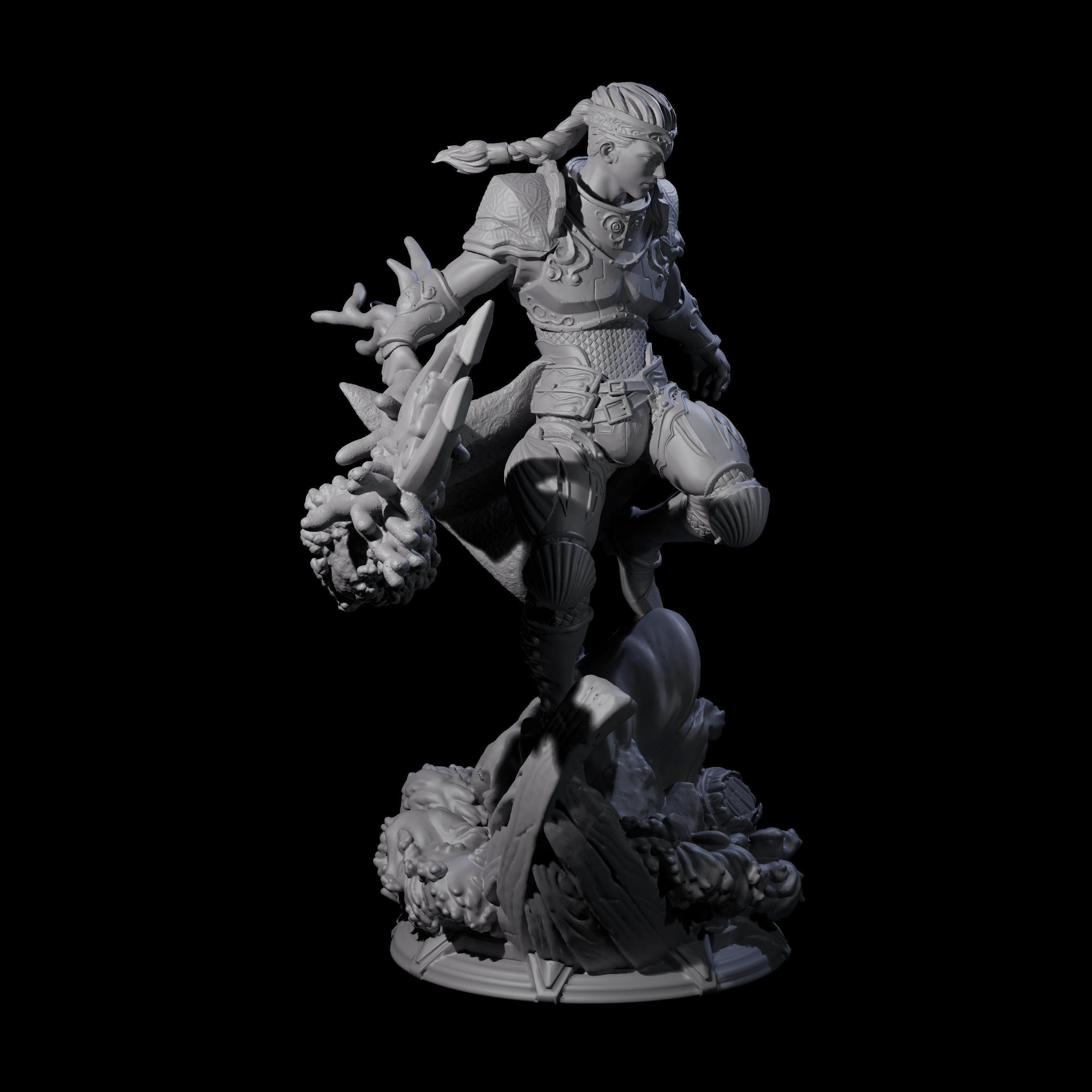 Surfing Sea Elf Wizard Miniature for Dungeons and Dragons, Pathfinder or other TTRPGs