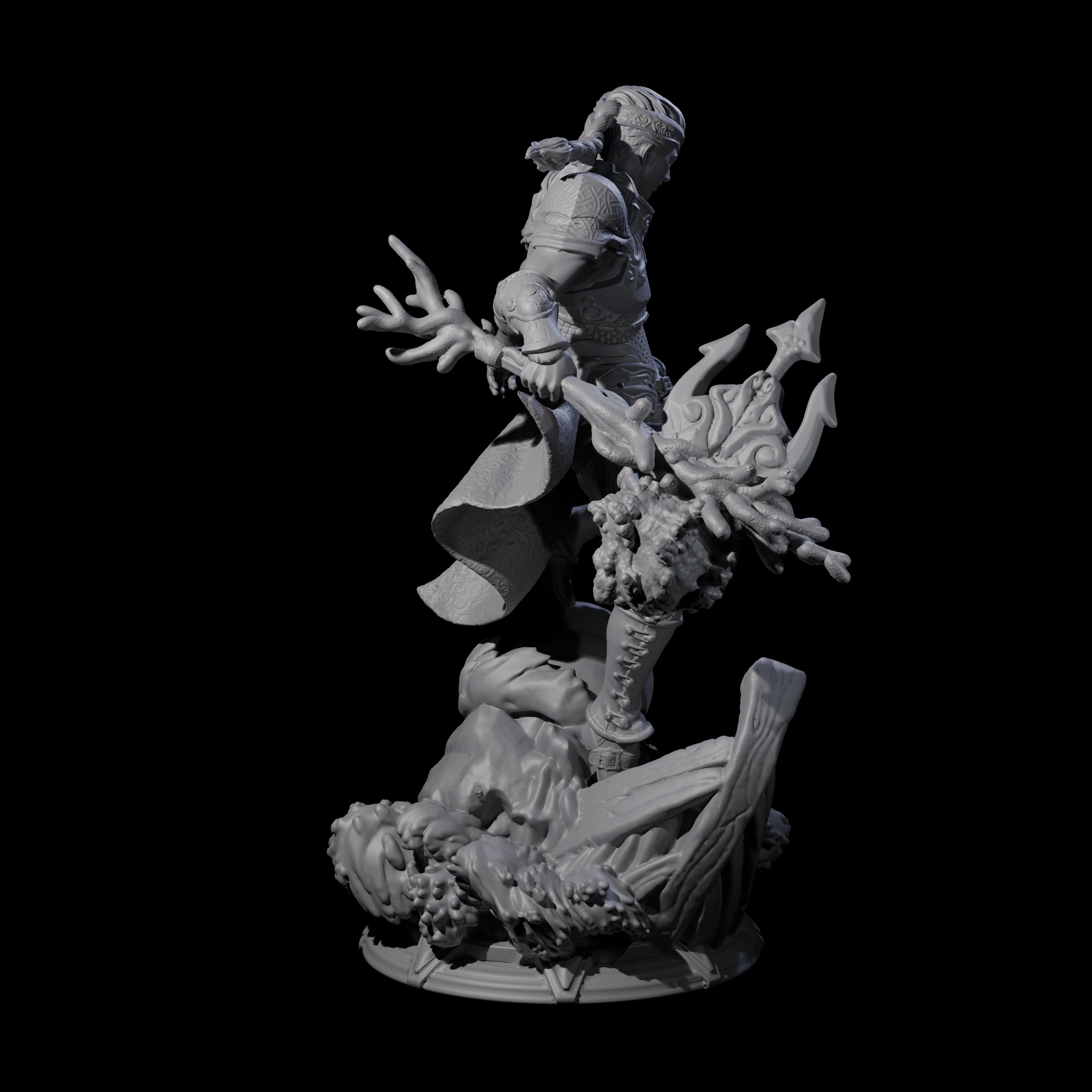 Surfing Sea Elf Wizard Miniature for Dungeons and Dragons, Pathfinder or other TTRPGs