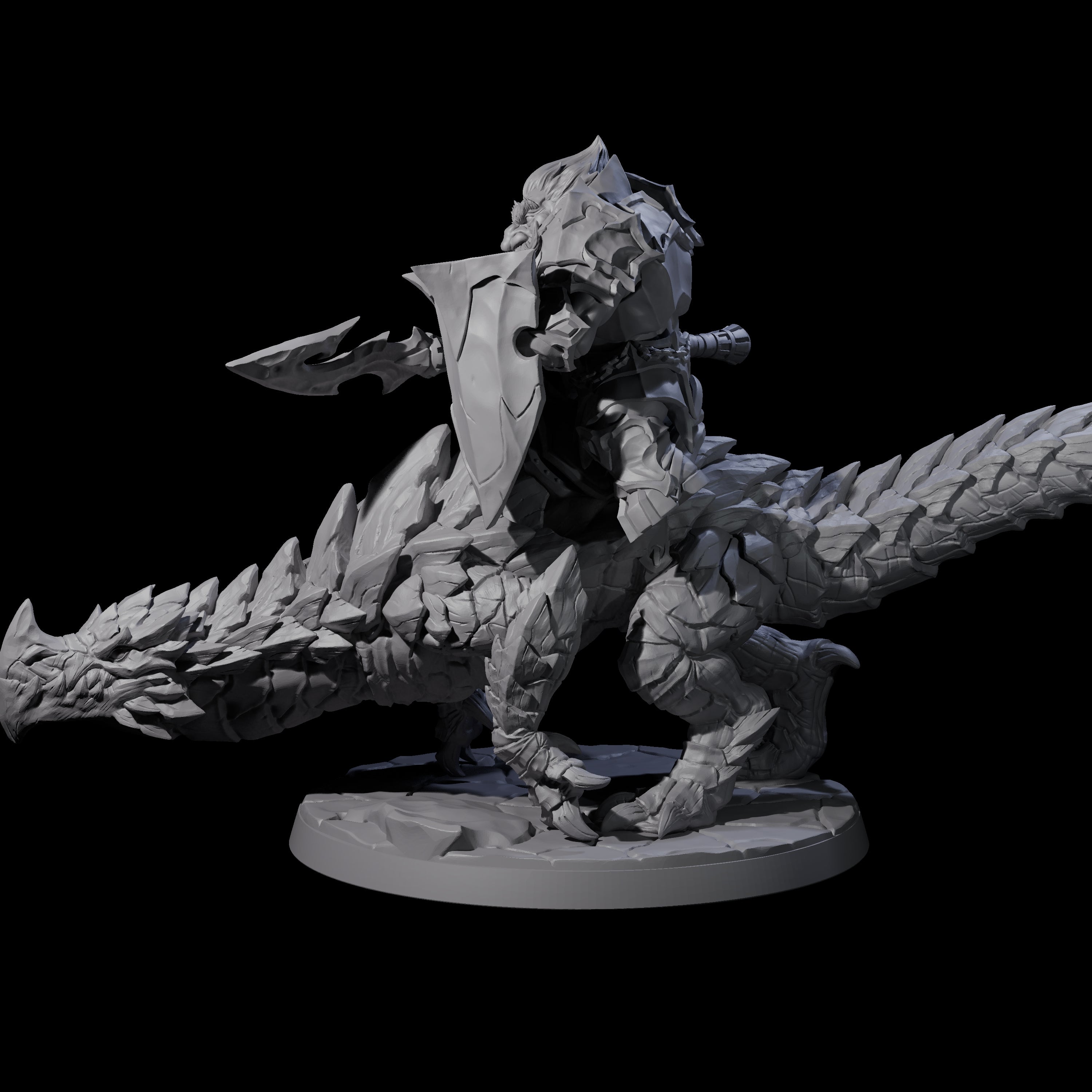 Surprise Dwarf Drake Rider A Miniature for Dungeons and Dragons, Pathfinder or other TTRPGs