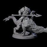 Surprise Dwarf Drake Rider A Miniature for Dungeons and Dragons, Pathfinder or other TTRPGs