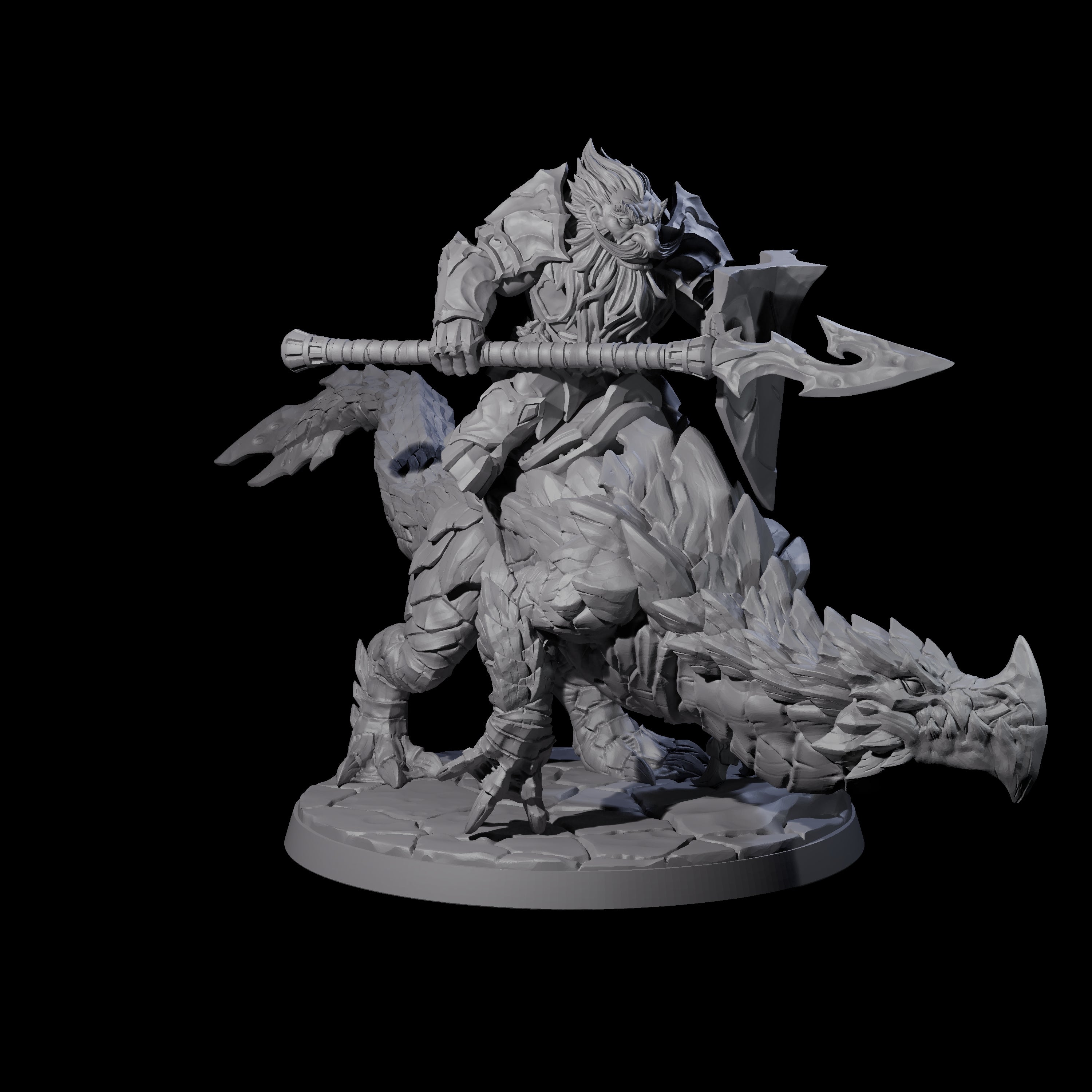 Surprise Dwarf Drake Rider A Miniature for Dungeons and Dragons, Pathfinder or other TTRPGs