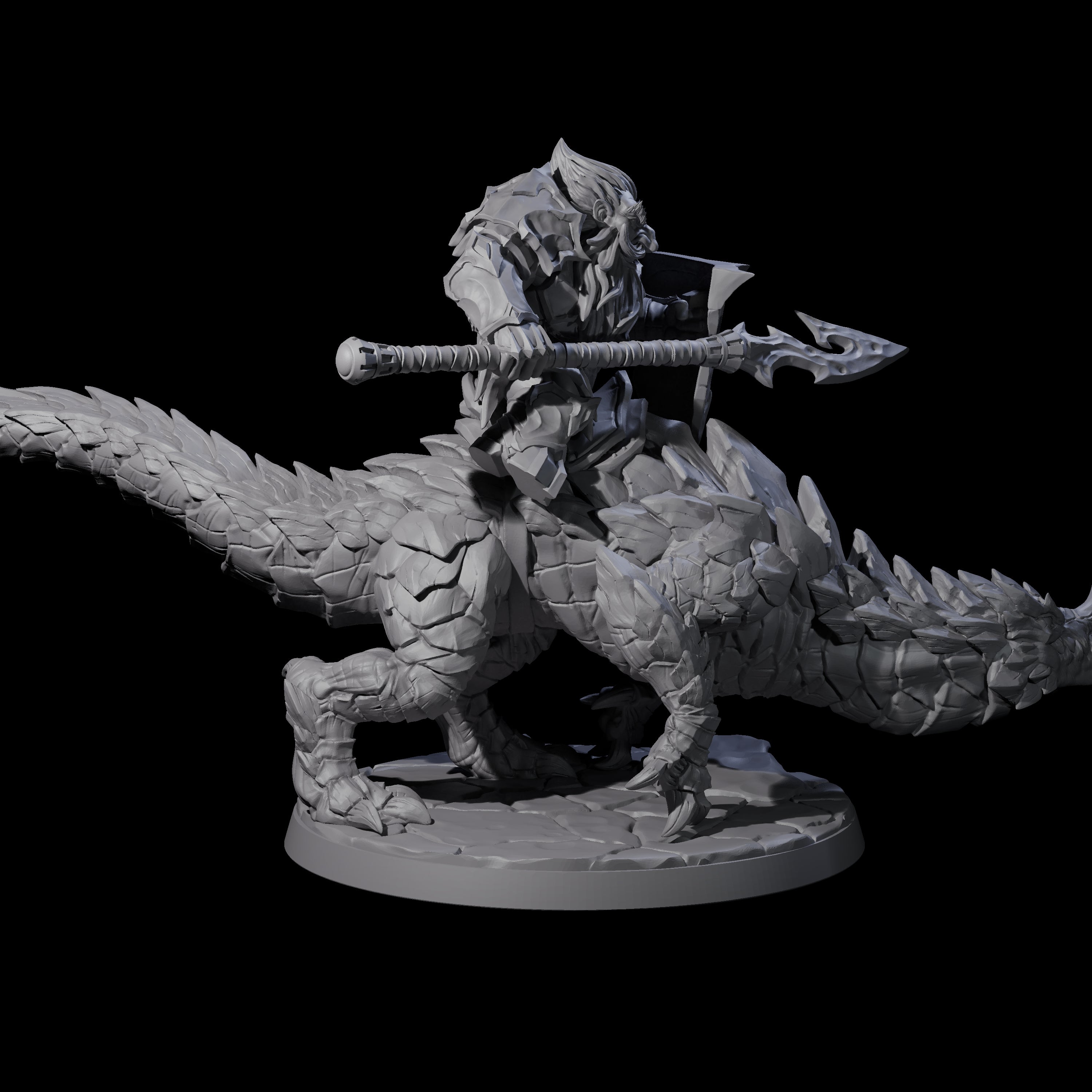 Surprise Dwarf Drake Rider A Miniature for Dungeons and Dragons, Pathfinder or other TTRPGs
