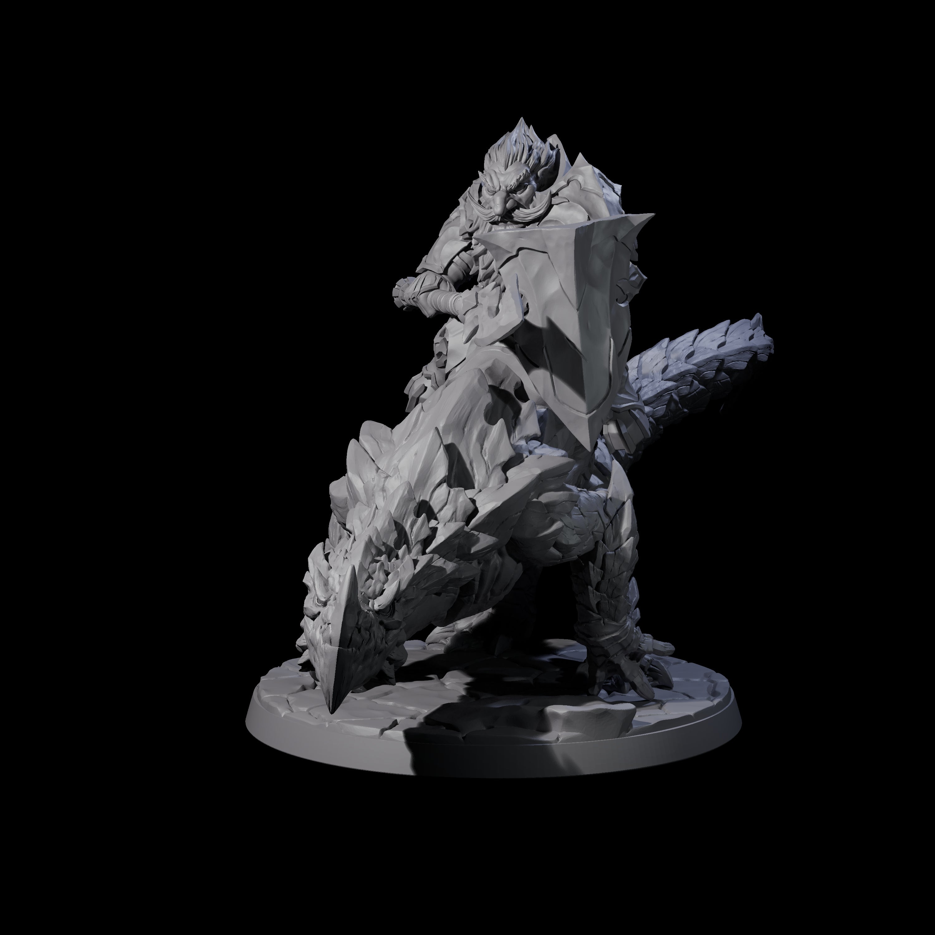 Surprise Dwarf Drake Rider A Miniature for Dungeons and Dragons, Pathfinder or other TTRPGs