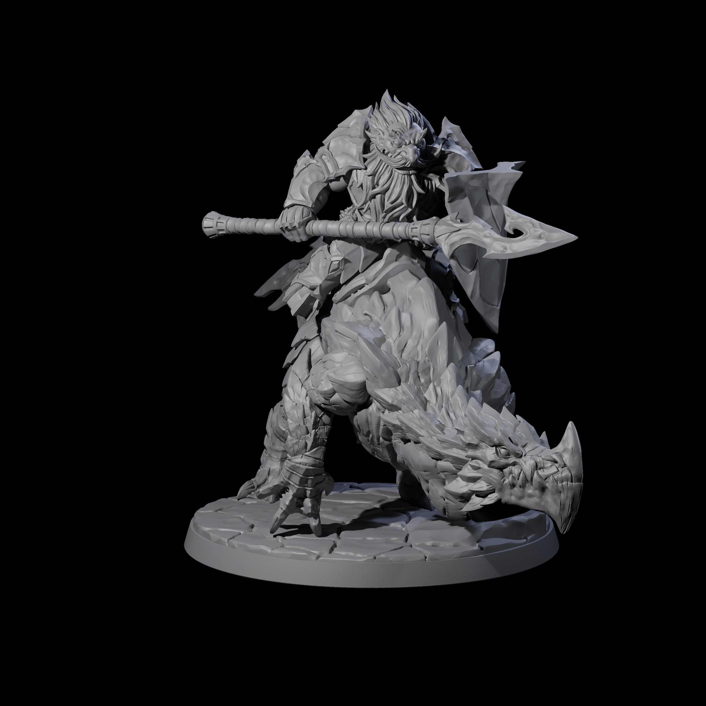 Surprise Dwarf Drake Rider A Miniature for Dungeons and Dragons, Pathfinder or other TTRPGs