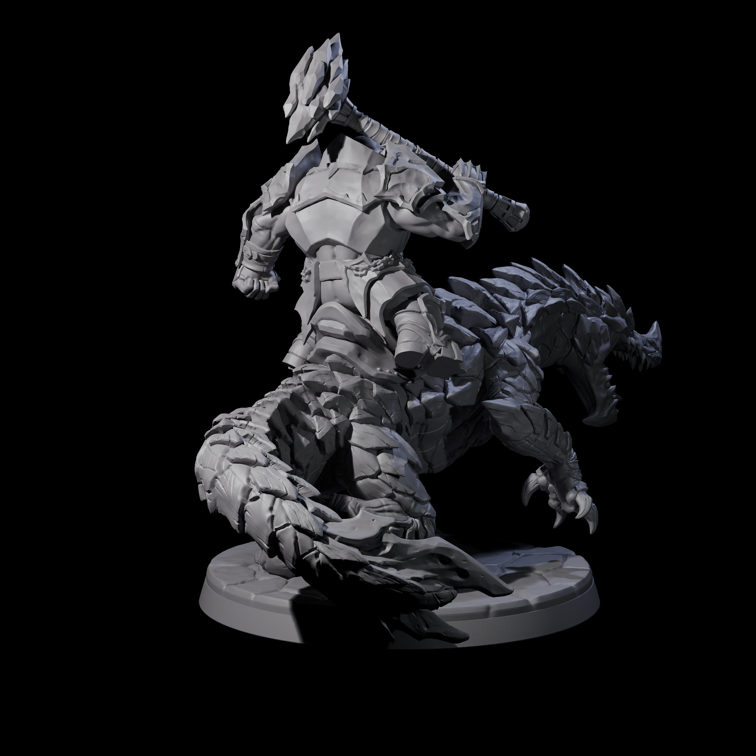 Surprise Dwarf Drake Rider B Miniature for Dungeons and Dragons, Pathfinder or other TTRPGs