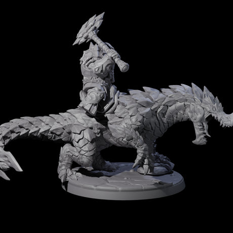 Surprise Dwarf Drake Rider B Miniature for Dungeons and Dragons, Pathfinder or other TTRPGs