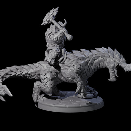 Surprise Dwarf Drake Rider B Miniature for Dungeons and Dragons, Pathfinder or other TTRPGs
