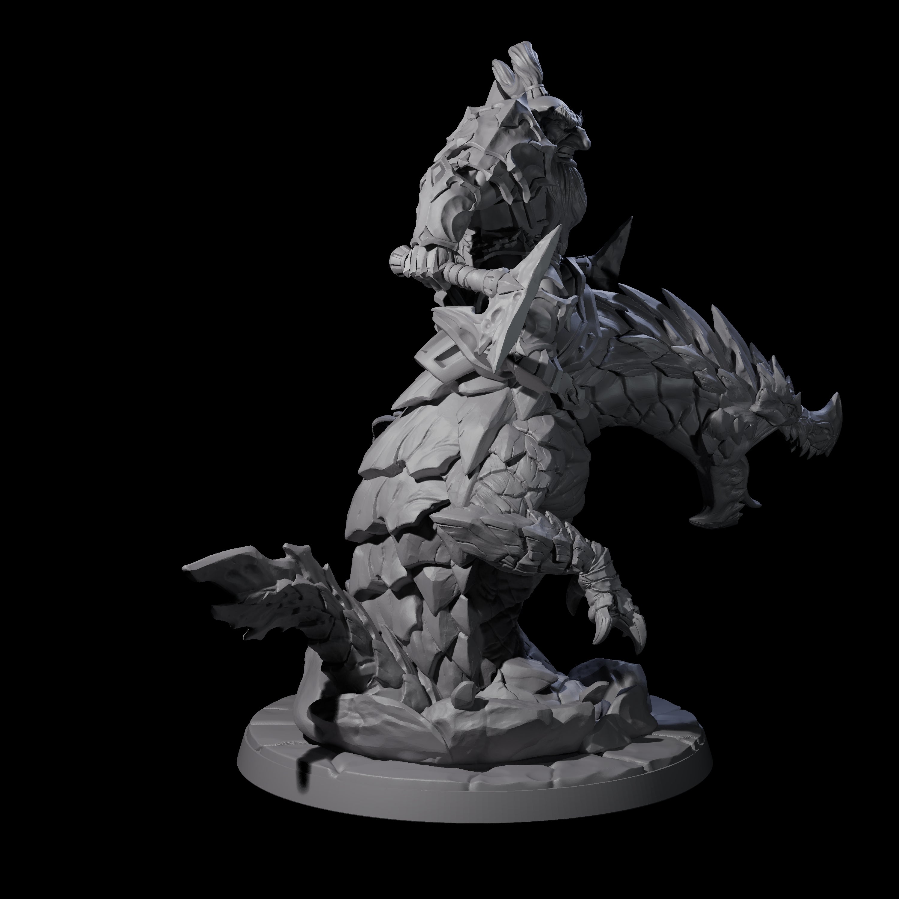 Surprise Dwarf Drake Rider C Miniature for Dungeons and Dragons, Pathfinder or other TTRPGs
