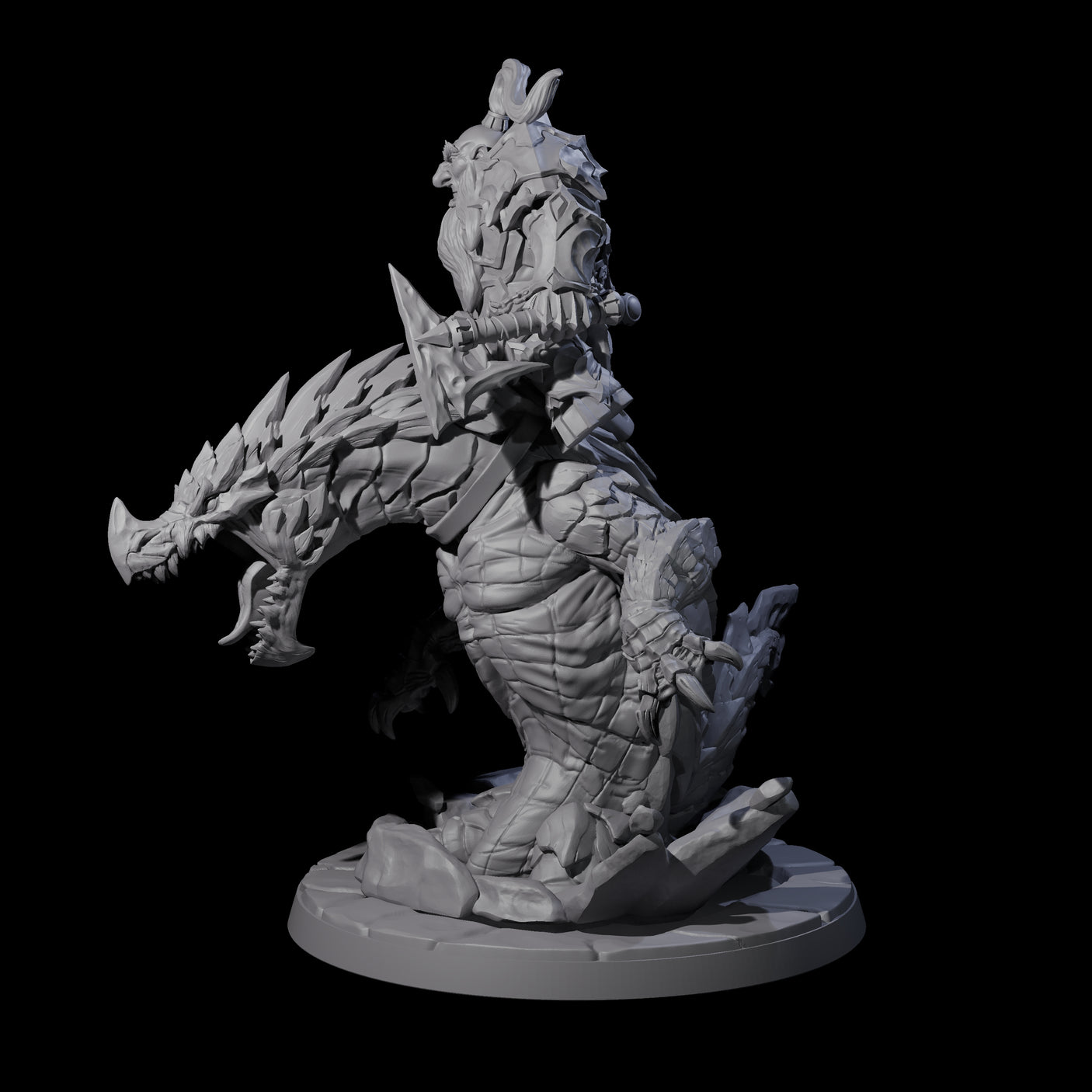 Surprise Dwarf Drake Rider C Miniature for Dungeons and Dragons, Pathfinder or other TTRPGs