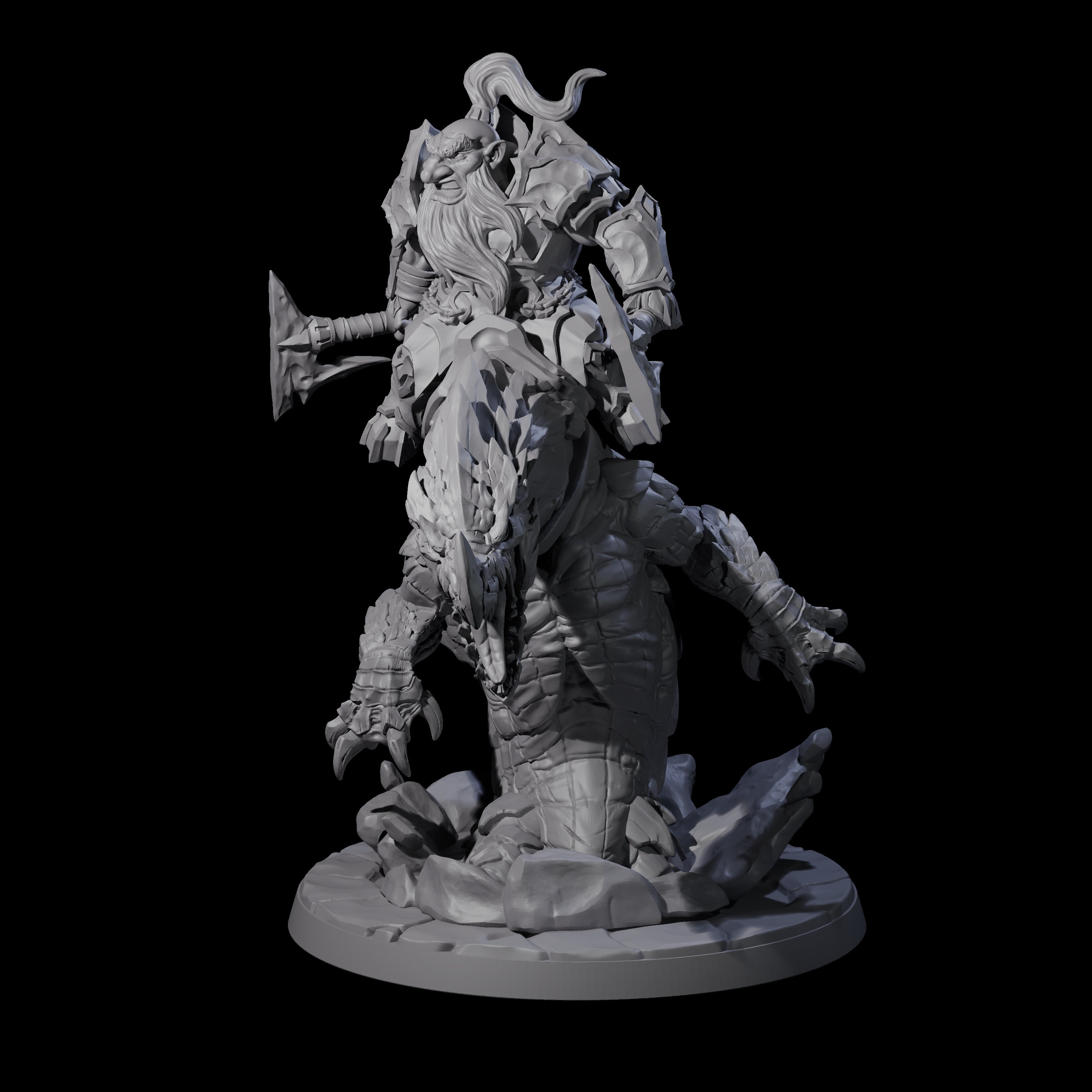 Surprise Dwarf Drake Rider C Miniature for Dungeons and Dragons, Pathfinder or other TTRPGs