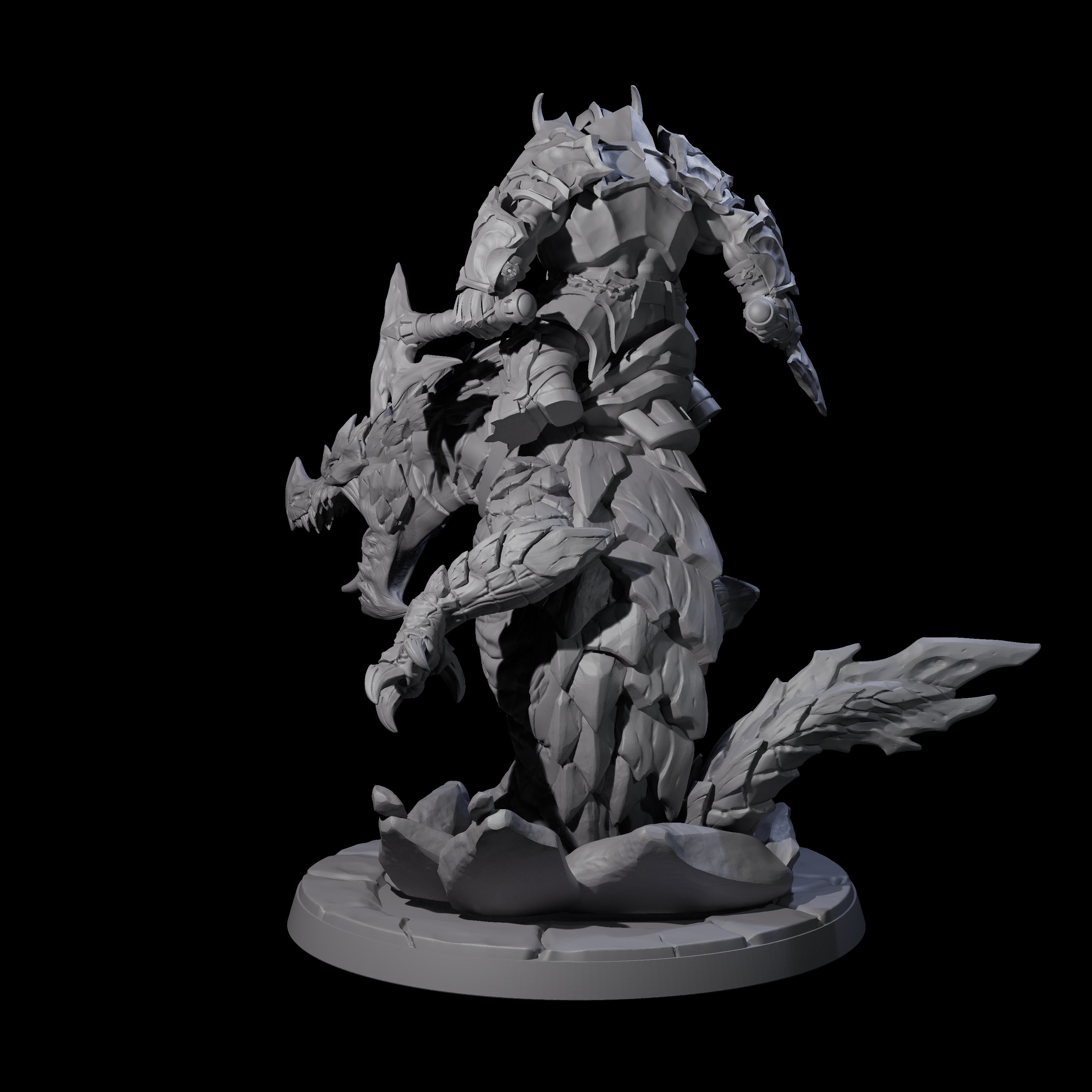 Surprise Dwarf Drake Rider C Miniature for Dungeons and Dragons, Pathfinder or other TTRPGs