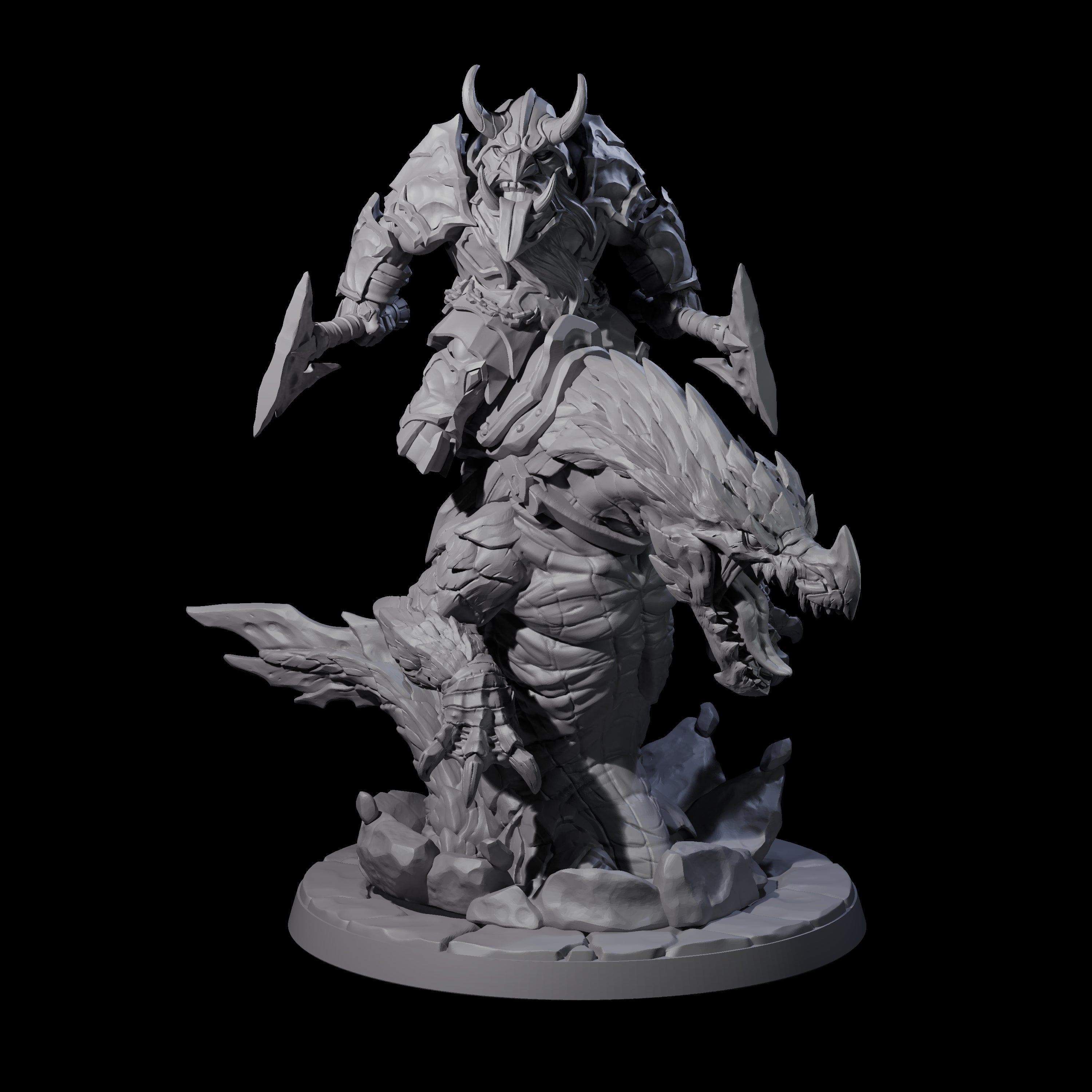 Surprise Dwarf Drake Rider C Miniature for Dungeons and Dragons, Pathfinder or other TTRPGs