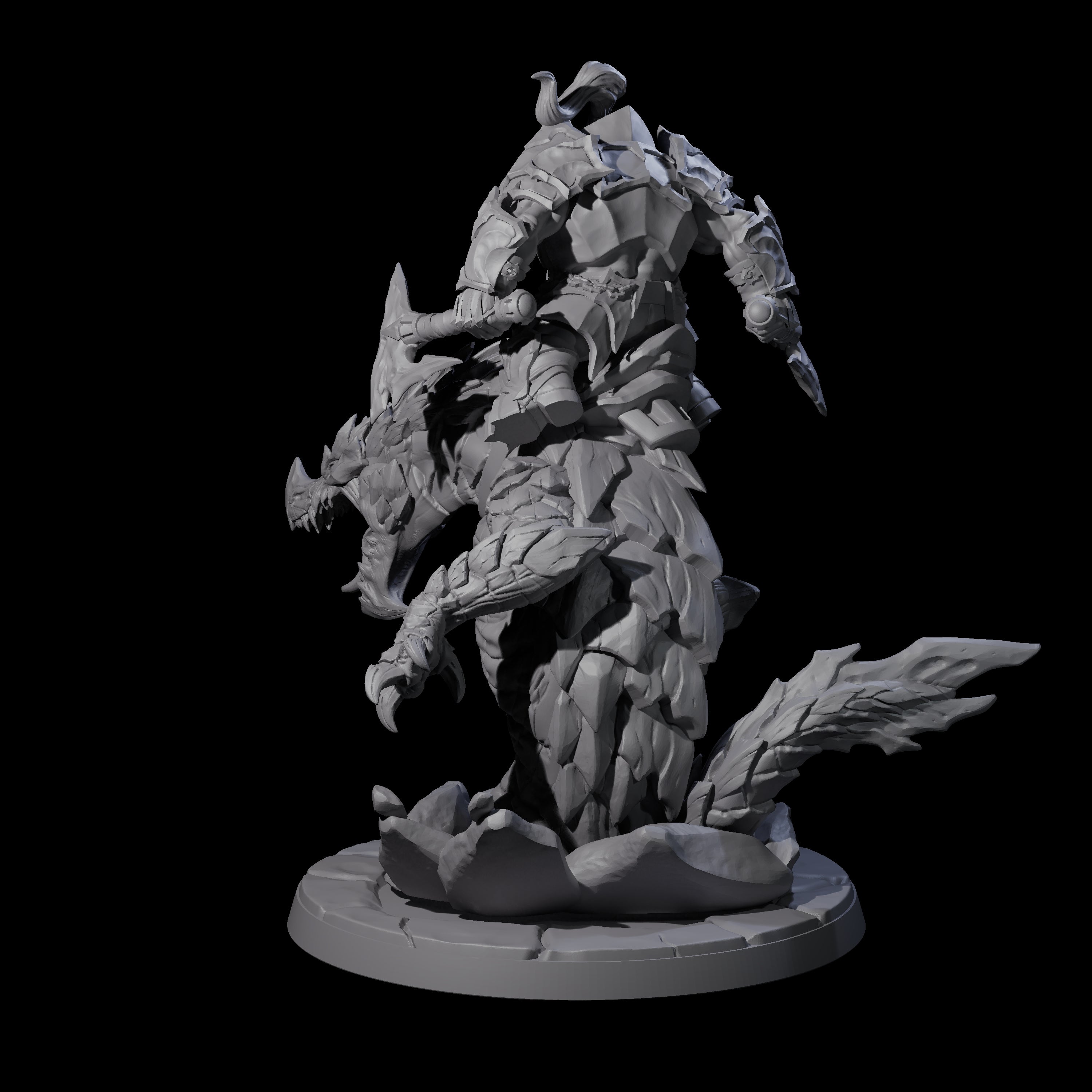 Surprise Dwarf Drake Rider C Miniature for Dungeons and Dragons, Pathfinder or other TTRPGs