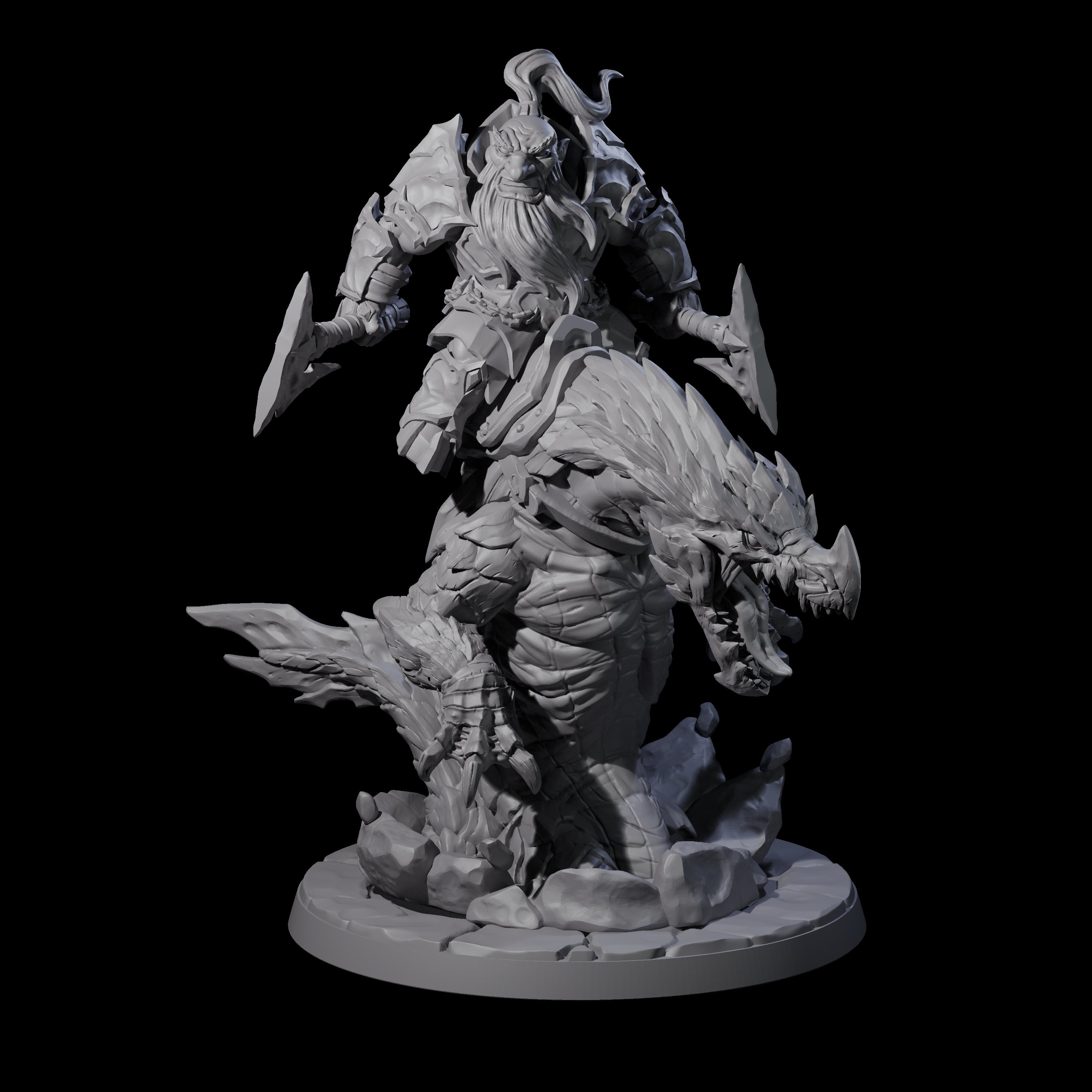 Surprise Dwarf Drake Rider C Miniature for Dungeons and Dragons, Pathfinder or other TTRPGs