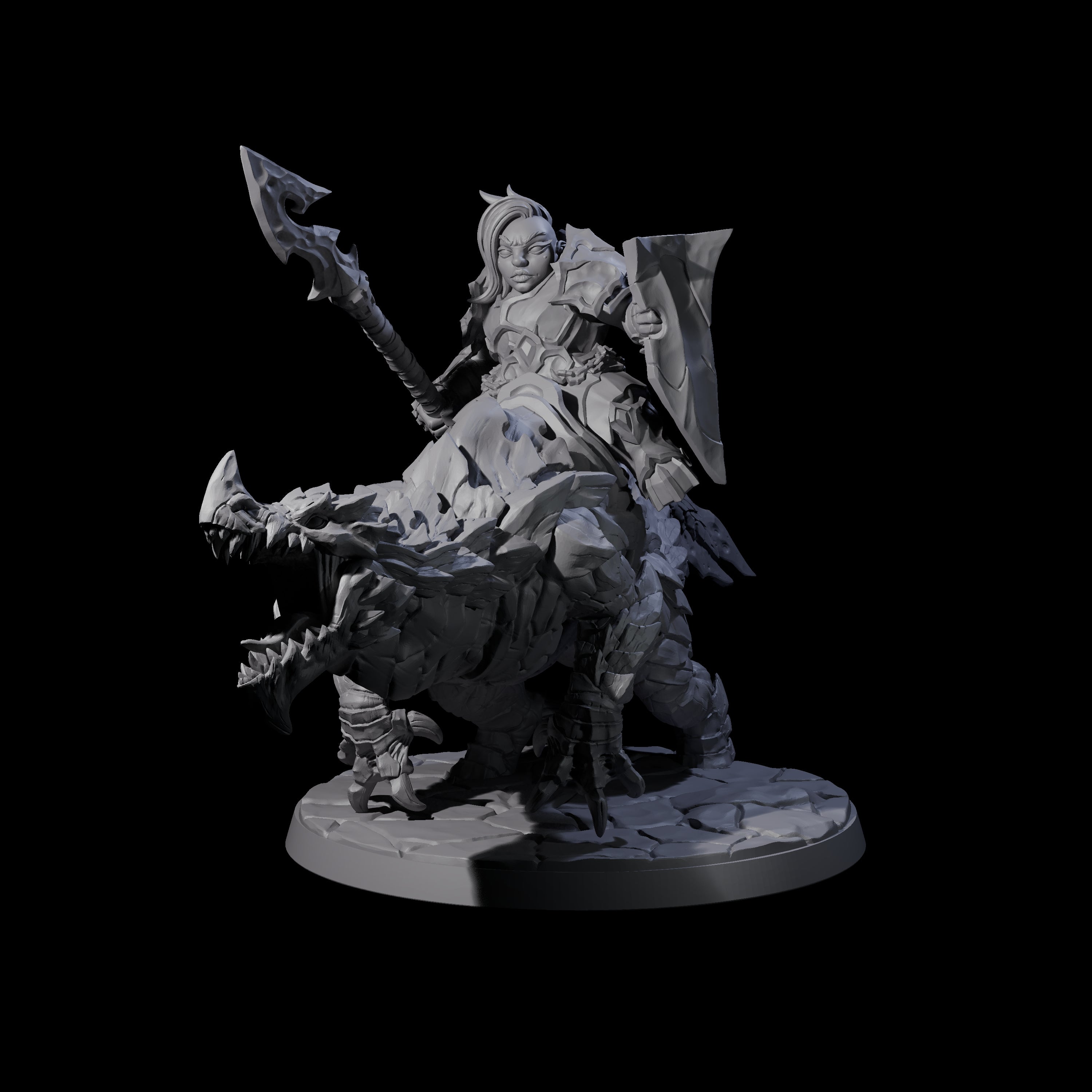 Surprise Dwarf Drake Rider D Miniature for Dungeons and Dragons, Pathfinder or other TTRPGs