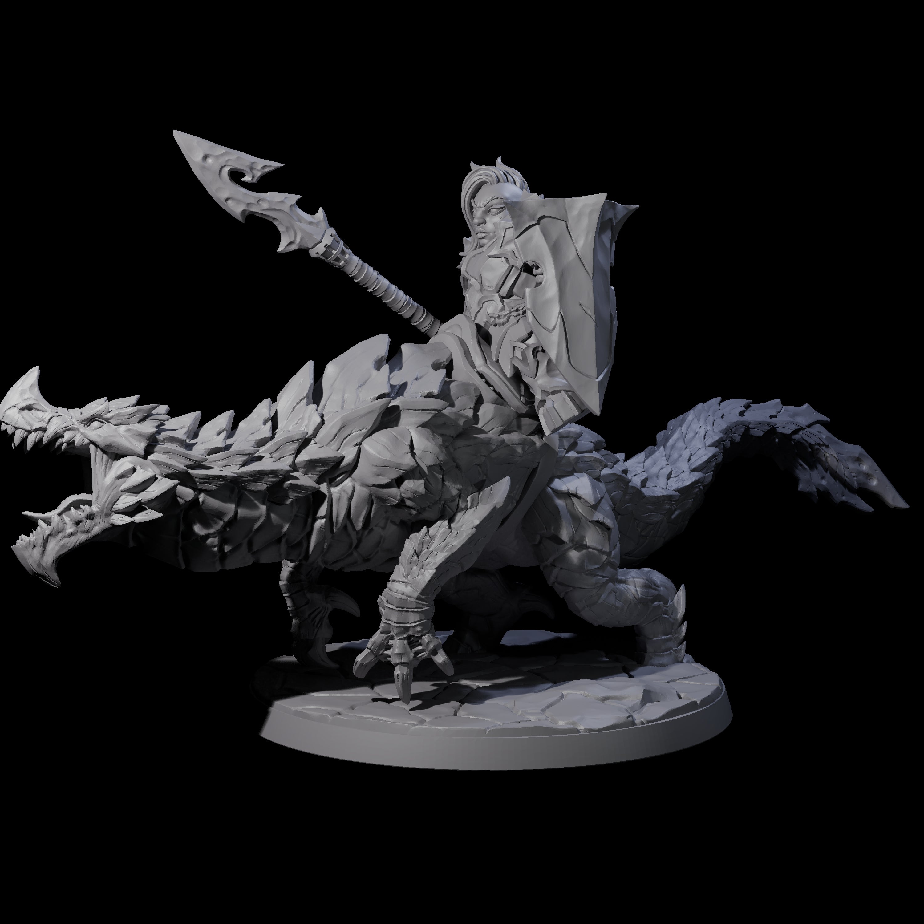 Surprise Dwarf Drake Rider D Miniature for Dungeons and Dragons, Pathfinder or other TTRPGs