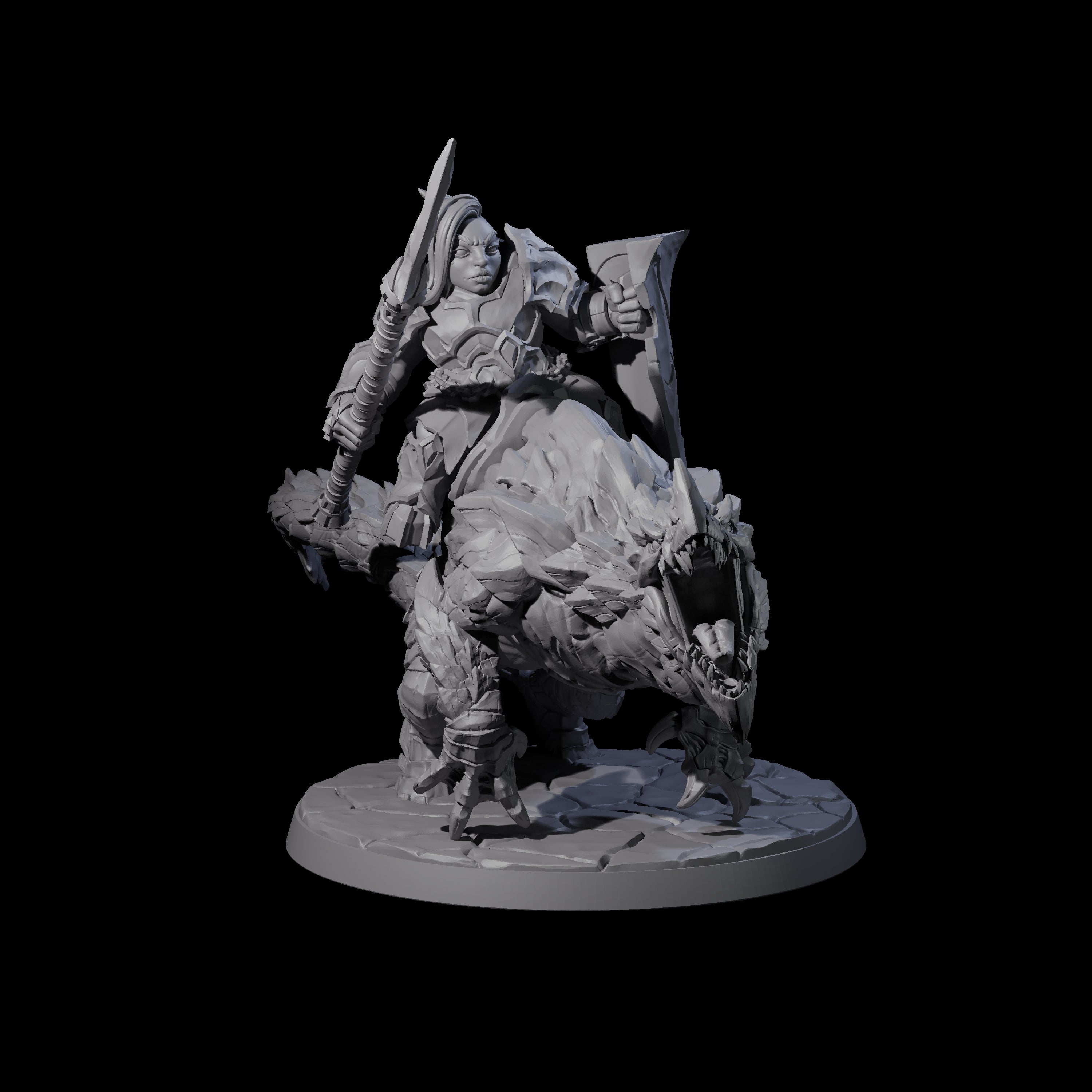 Surprise Dwarf Drake Rider D Miniature for Dungeons and Dragons, Pathfinder or other TTRPGs