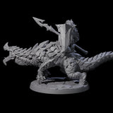Surprise Dwarf Drake Rider D Miniature for Dungeons and Dragons, Pathfinder or other TTRPGs
