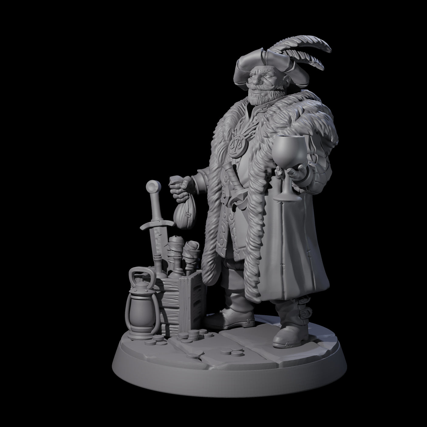 Swaggering Burgermeister Miniature for Dungeons and Dragons, Pathfinder or other TTRPGs