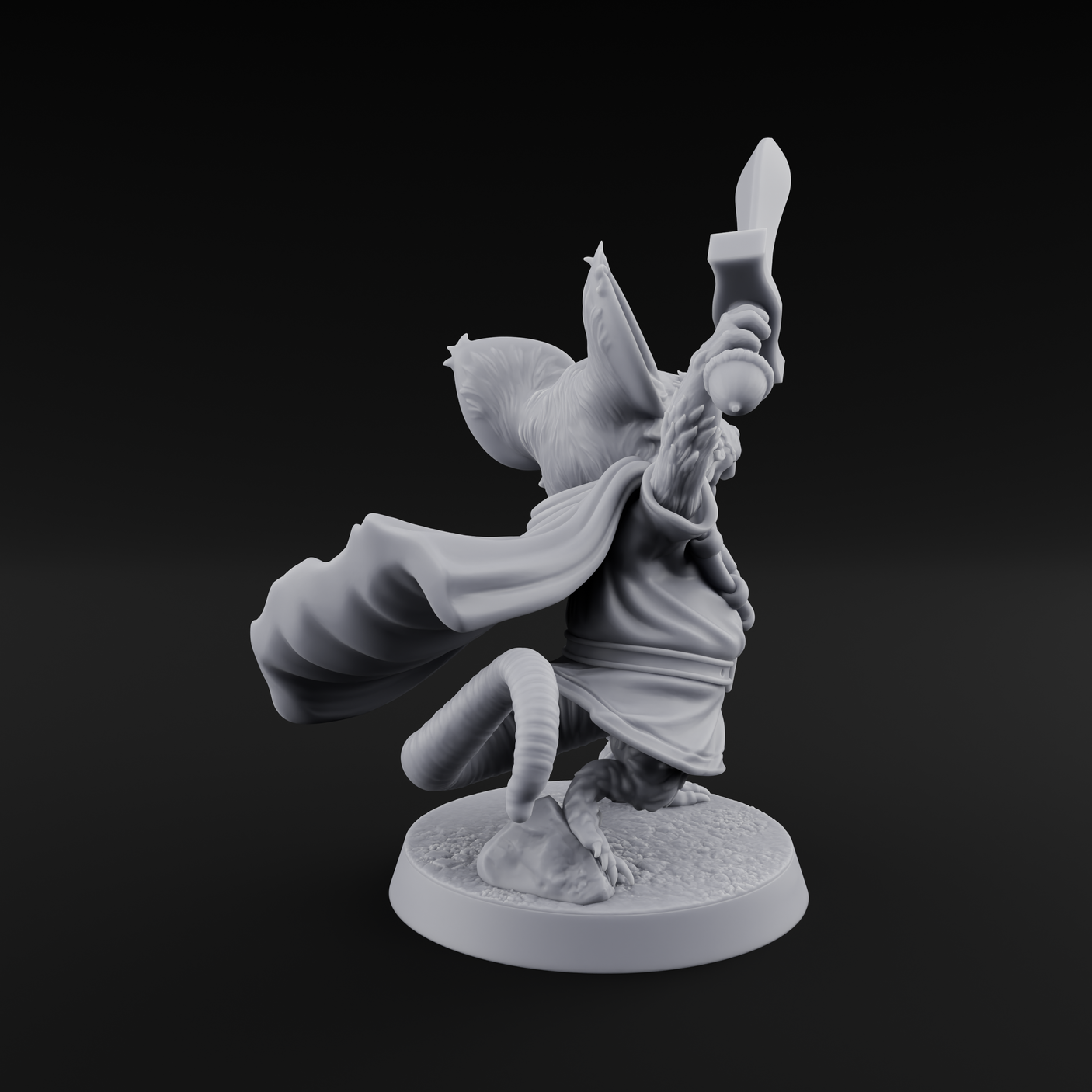 Swashbuckling Mousling Warrior Miniature for Dungeons and Dragons, Pathfinder or other TTRPGs