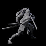 Sweeping Female Samuari Miniature for Dungeons and Dragons, Pathfinder or other TTRPGs