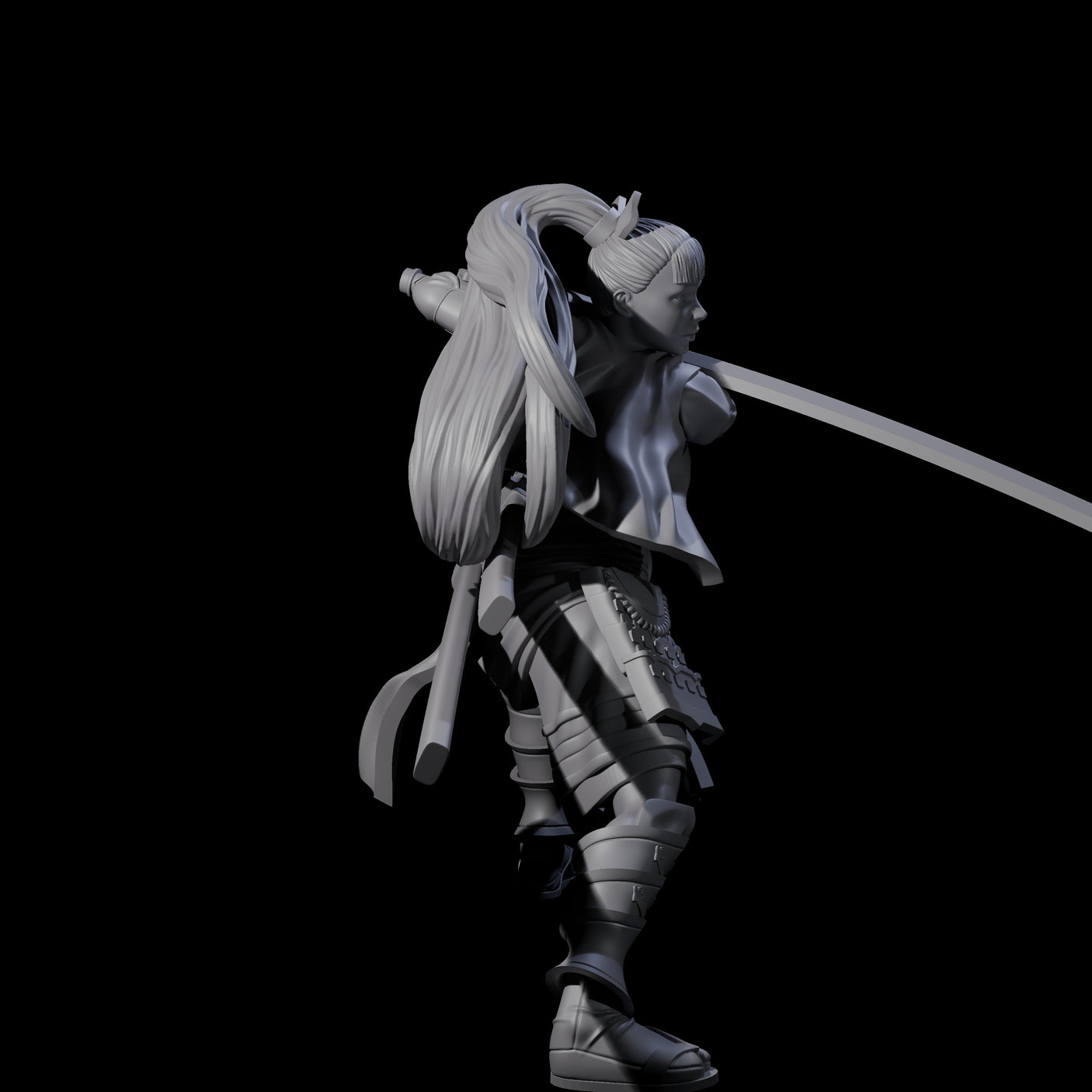 Sweeping Female Samuari Miniature for Dungeons and Dragons, Pathfinder or other TTRPGs