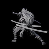 Sweeping Female Samuari Miniature for Dungeons and Dragons, Pathfinder or other TTRPGs