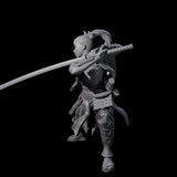 Sweeping Female Samuari Miniature for Dungeons and Dragons, Pathfinder or other TTRPGs