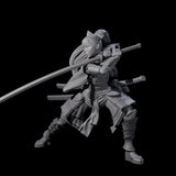 Sweeping Female Samuari Miniature for Dungeons and Dragons, Pathfinder or other TTRPGs