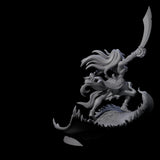 Sweeping Princess on Magic Carpet Miniature for Dungeons and Dragons, Pathfinder or other TTRPGs