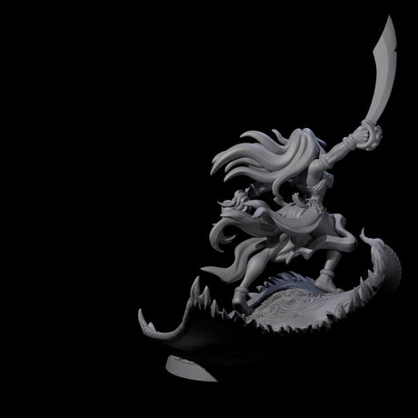 Sweeping Princess on Magic Carpet Miniature for Dungeons and Dragons, Pathfinder or other TTRPGs