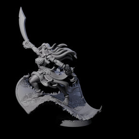 Sweeping Princess on Magic Carpet Miniature for Dungeons and Dragons, Pathfinder or other TTRPGs