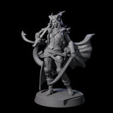 Sweeping Tiefling Swashbuckler Miniature for Dungeons and Dragons, Pathfinder or other TTRPGs