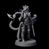 Sweeping Tiefling Swashbuckler Miniature for Dungeons and Dragons, Pathfinder or other TTRPGs