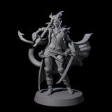 Sweeping Tiefling Swashbuckler Miniature for Dungeons and Dragons, Pathfinder or other TTRPGs