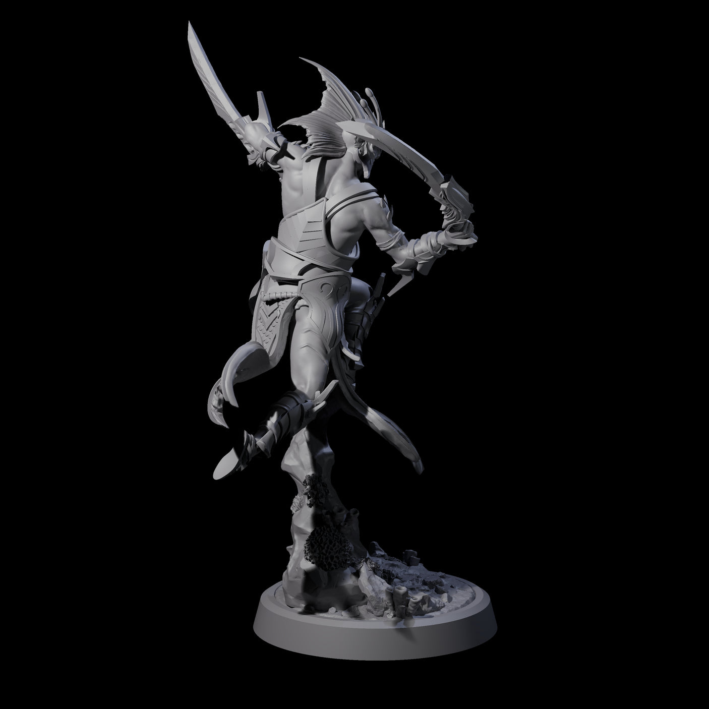 Swinging Abyssal Myrmidon A Miniature for Dungeons and Dragons, Pathfinder or other TTRPGs