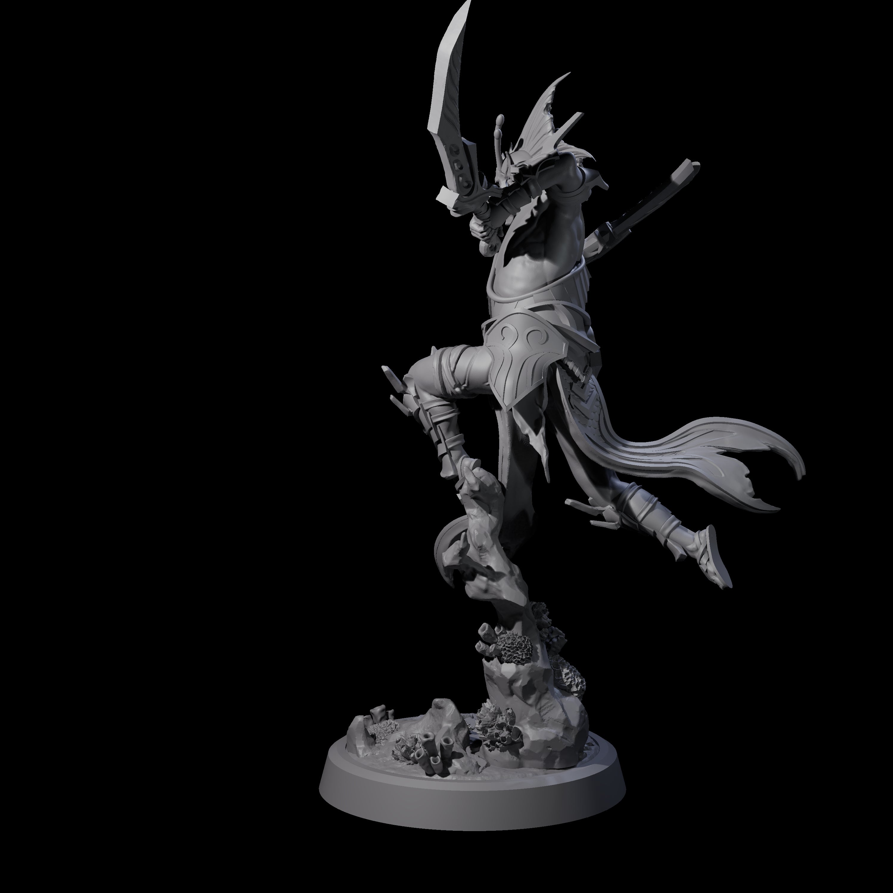 Swinging Abyssal Myrmidon A Miniature for Dungeons and Dragons, Pathfinder or other TTRPGs