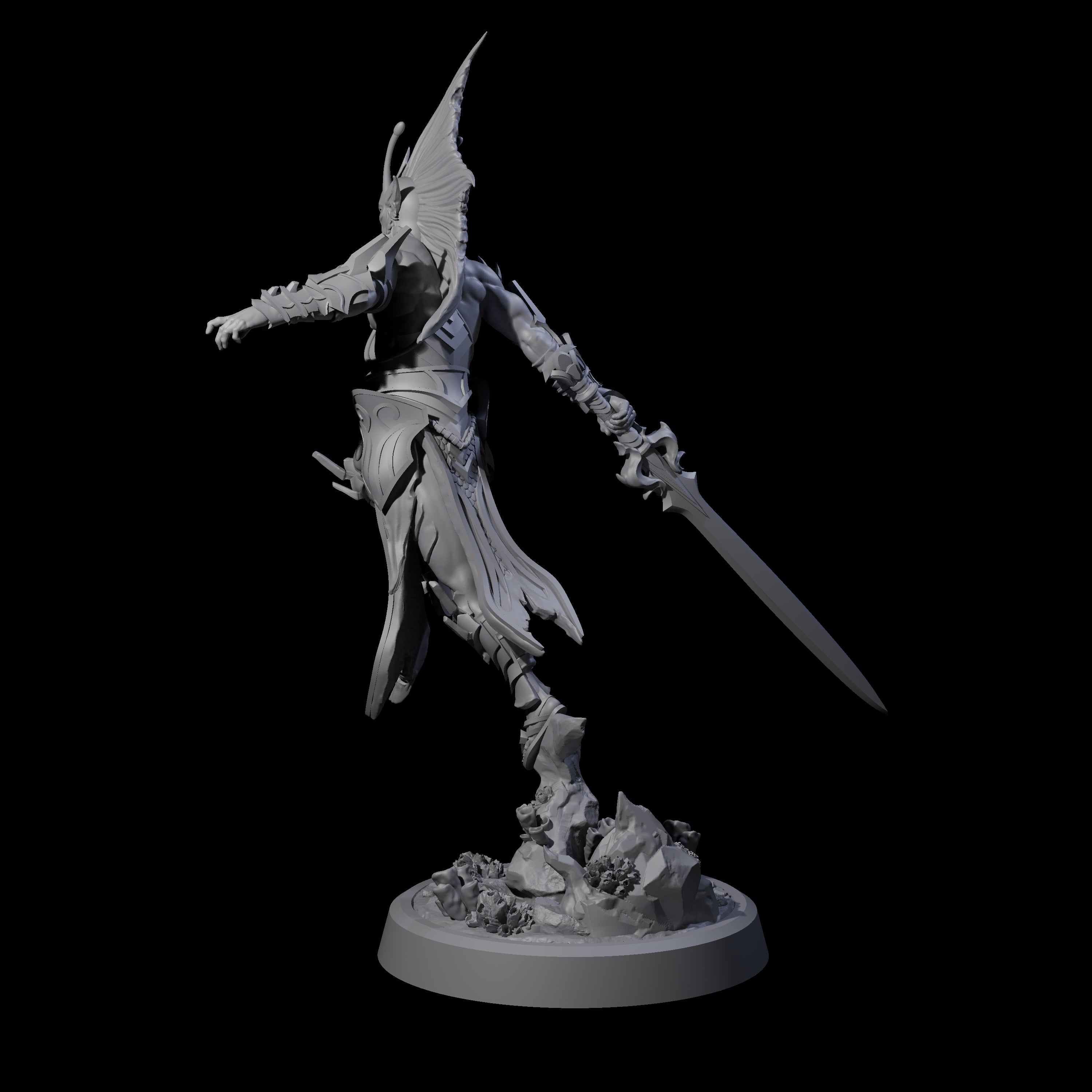 Swinging Abyssal Myrmidon B Miniature for Dungeons and Dragons, Pathfinder or other TTRPGs