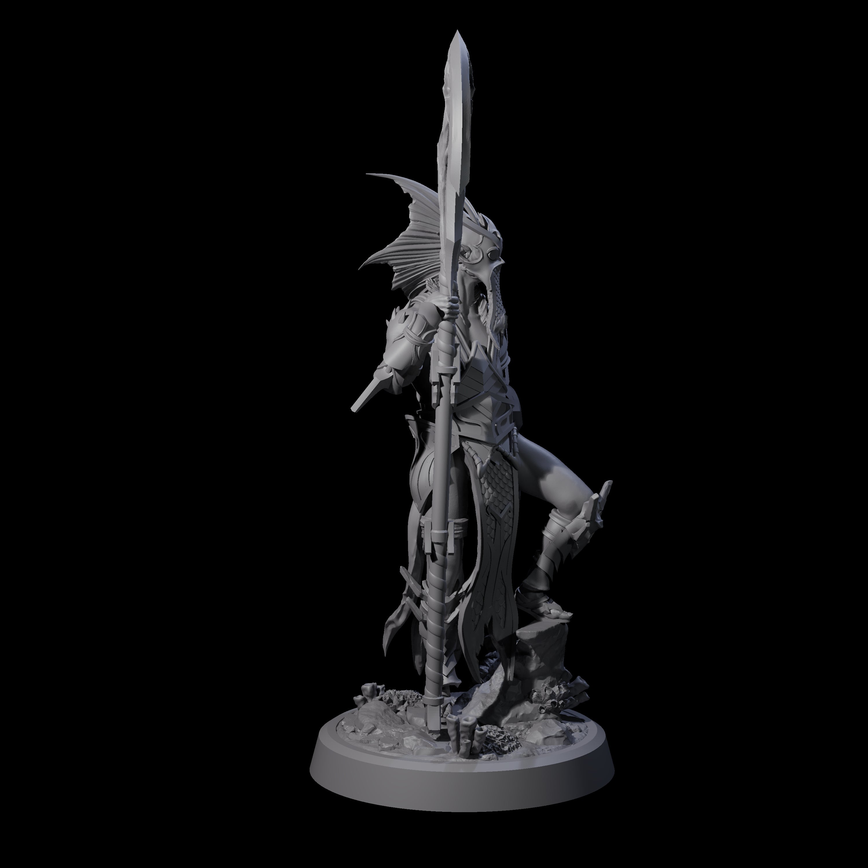 Swinging Abyssal Myrmidon C Miniature for Dungeons and Dragons, Pathfinder or other TTRPGs