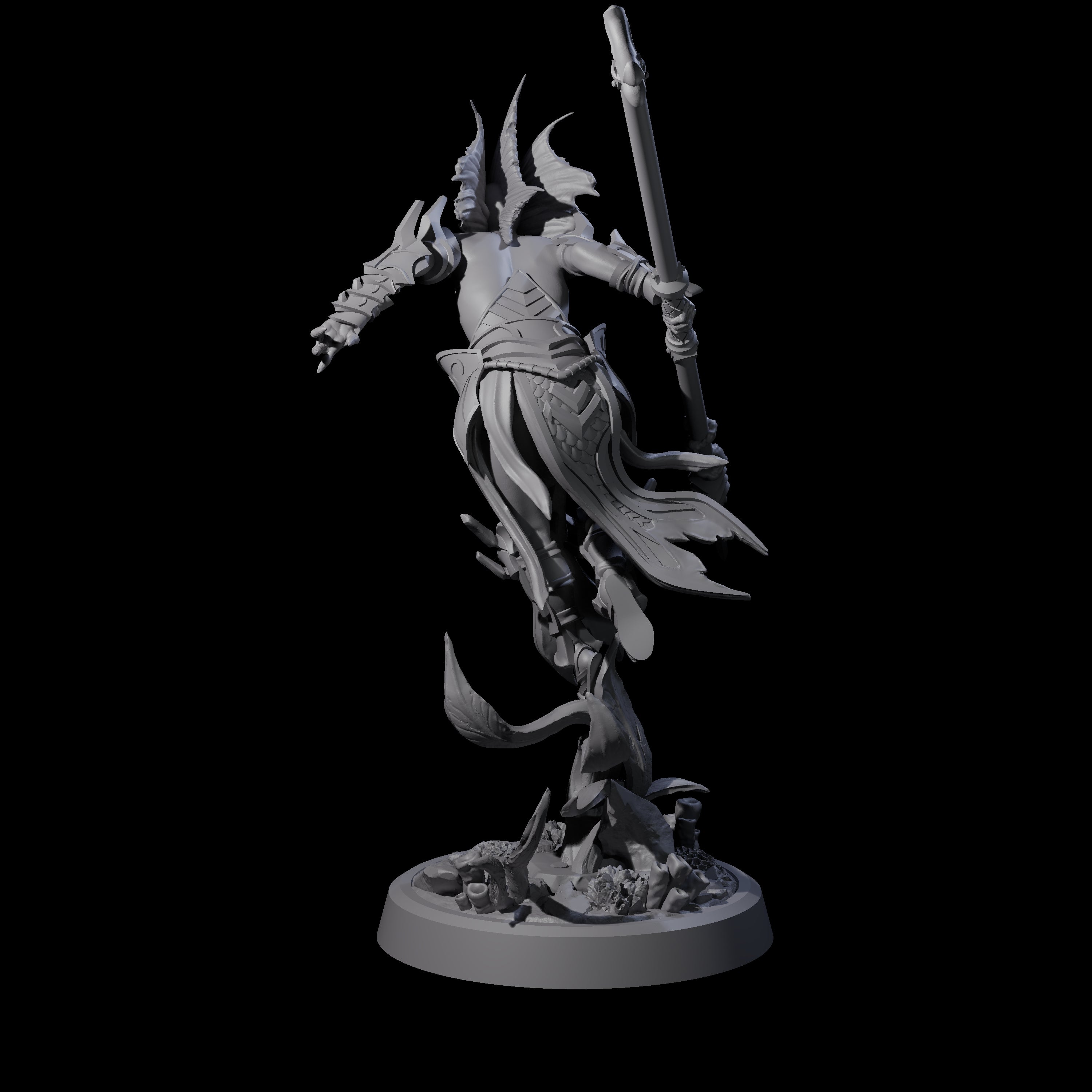 Swinging Abyssal Myrmidon D Miniature for Dungeons and Dragons, Pathfinder or other TTRPGs