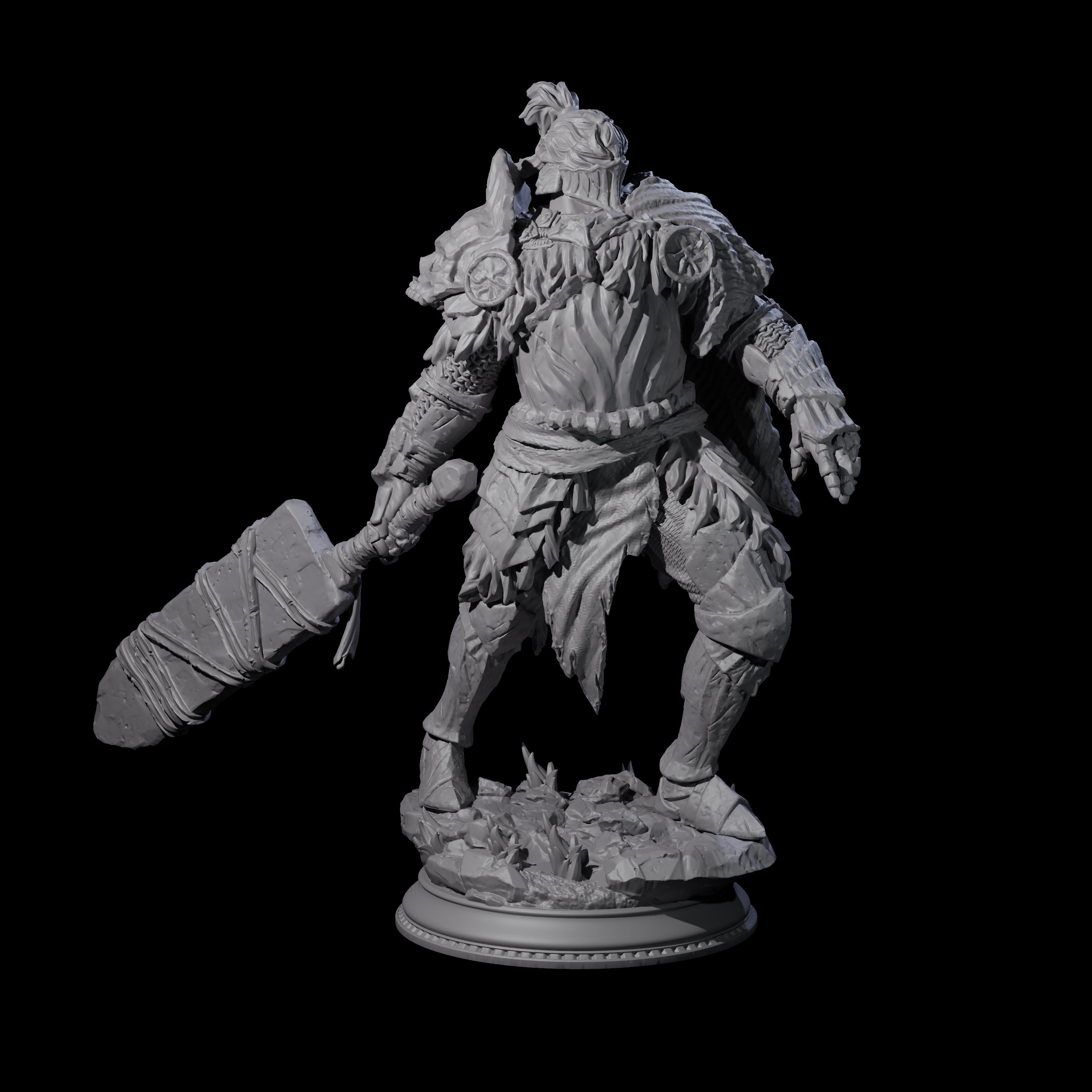 Swinging Armoured Champion Miniature for Dungeons and Dragons, Pathfinder or other TTRPGs