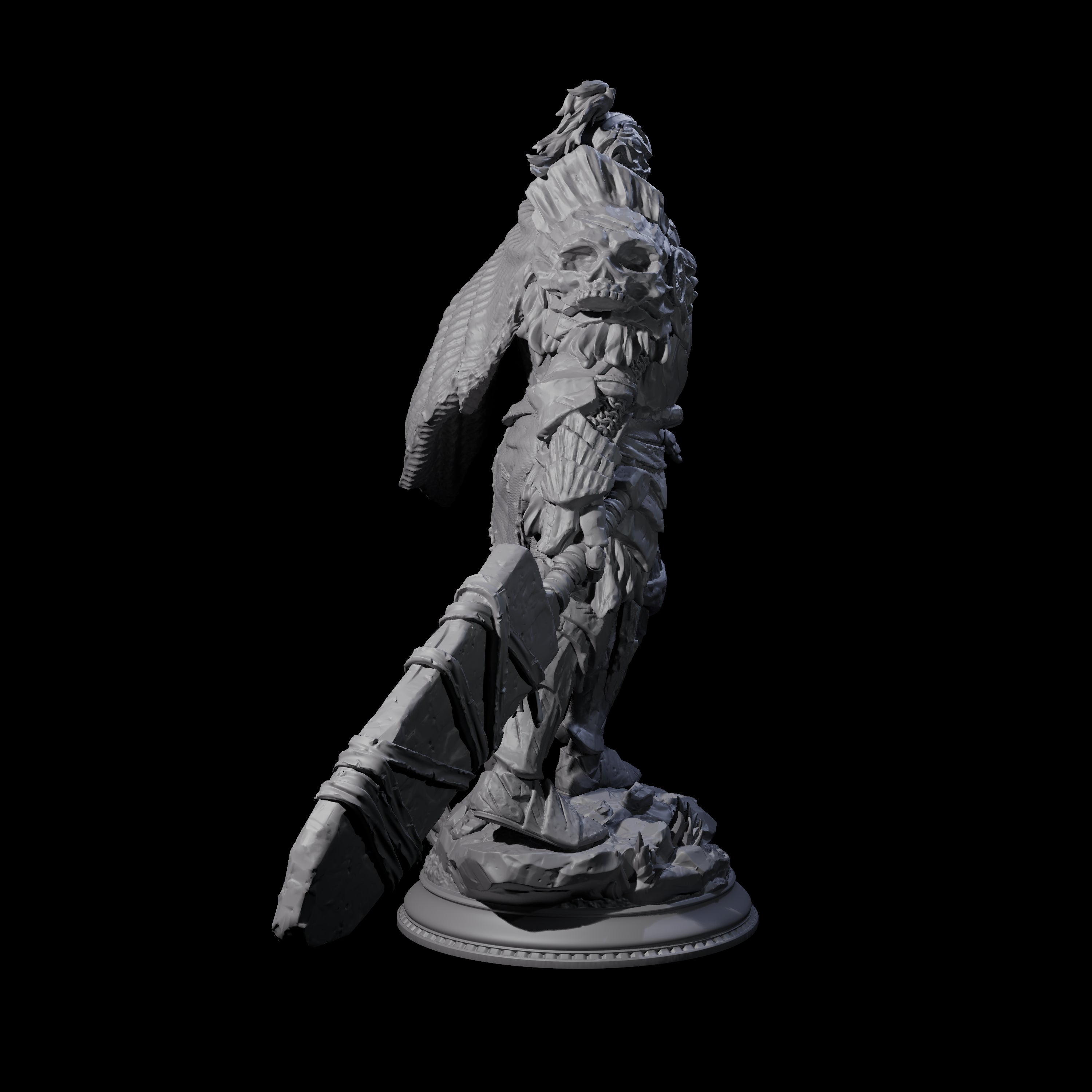 Swinging Armoured Champion Miniature for Dungeons and Dragons, Pathfinder or other TTRPGs