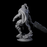 Swinging Armoured Champion Miniature for Dungeons and Dragons, Pathfinder or other TTRPGs