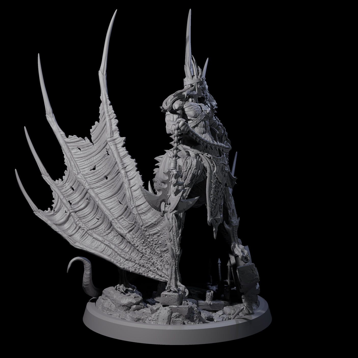 Swinging Bat-Like Cambion A Miniature for Dungeons and Dragons, Pathfinder or other TTRPGs