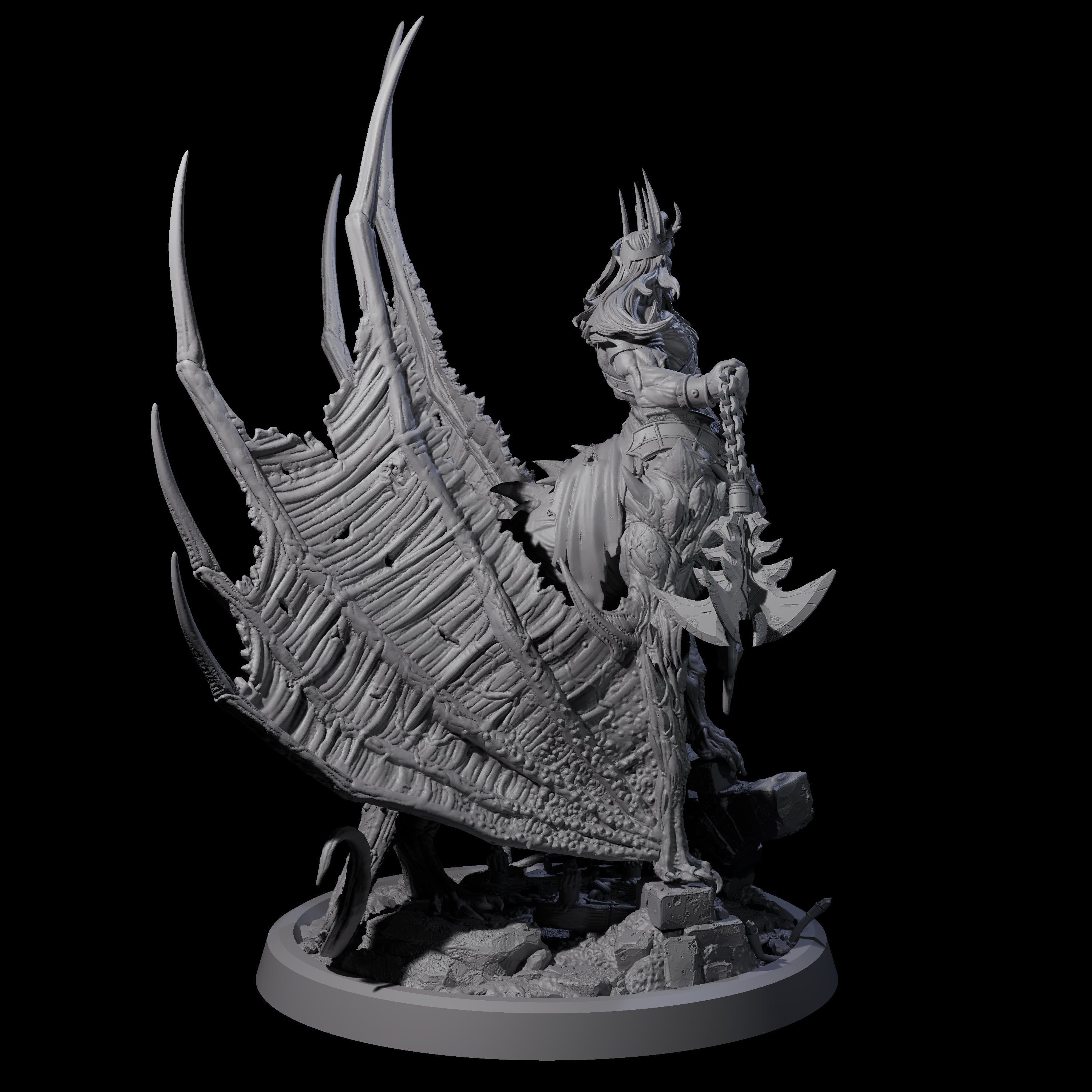 Swinging Bat-Like Cambion A Miniature for Dungeons and Dragons, Pathfinder or other TTRPGs