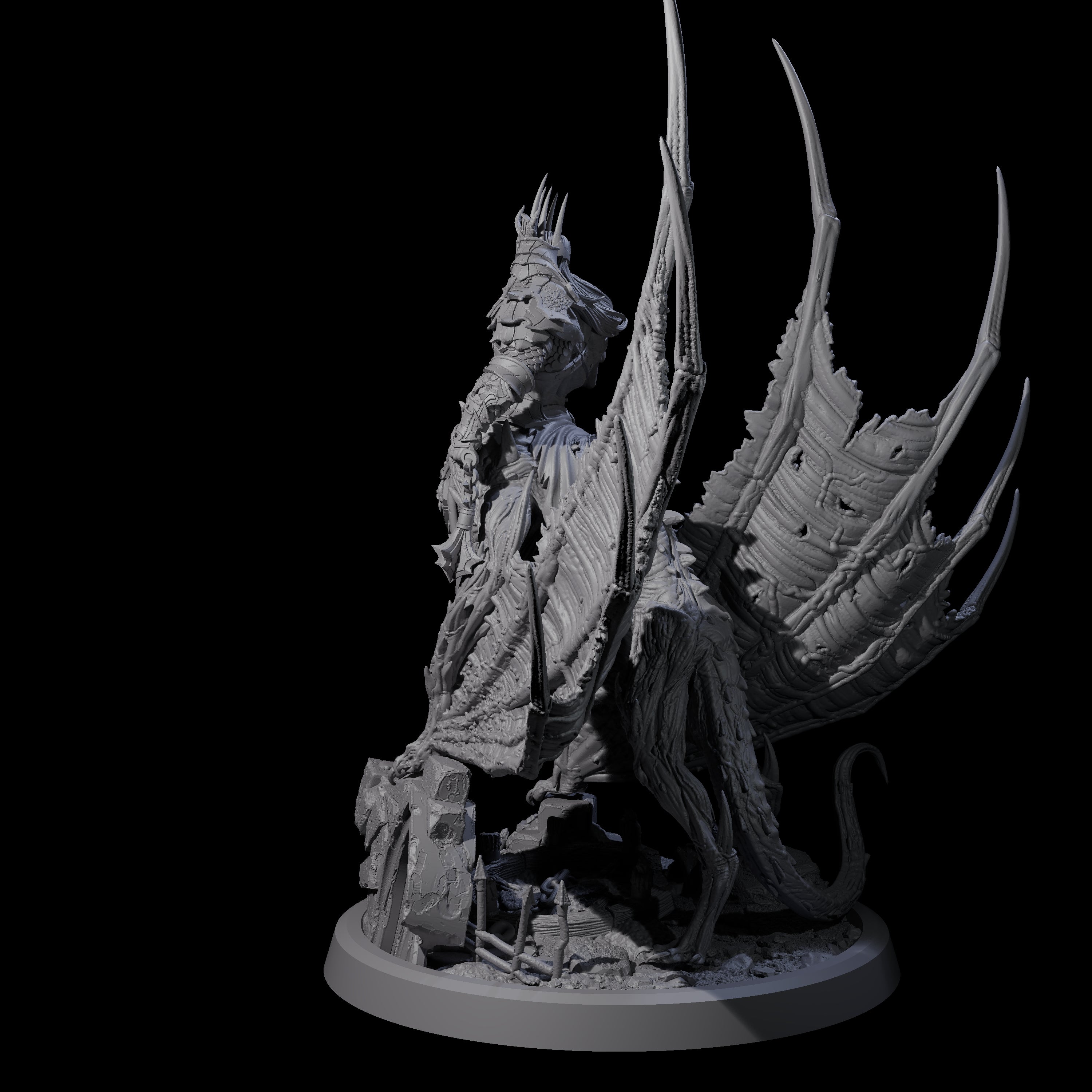 Swinging Bat-Like Cambion A Miniature for Dungeons and Dragons, Pathfinder or other TTRPGs