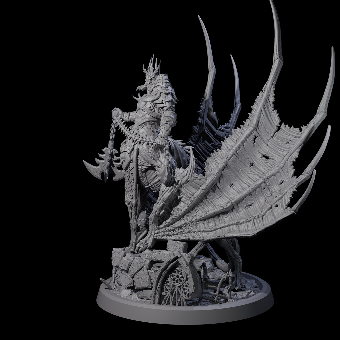 Swinging Bat-Like Cambion A Miniature for Dungeons and Dragons, Pathfinder or other TTRPGs